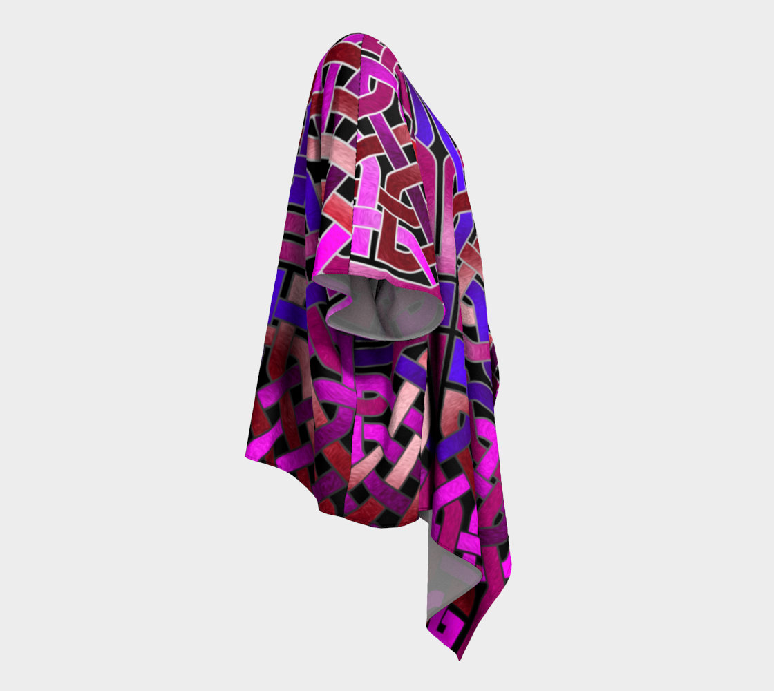 Pink Celtic Knot Square Draped Kimono