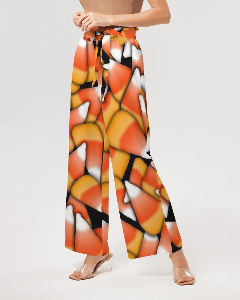 Candy Corn Pattern Women's High-Rise Wide Leg Pants