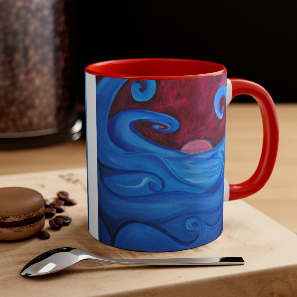 Blown Ocean Waves Accent Coffee Mug, 11oz