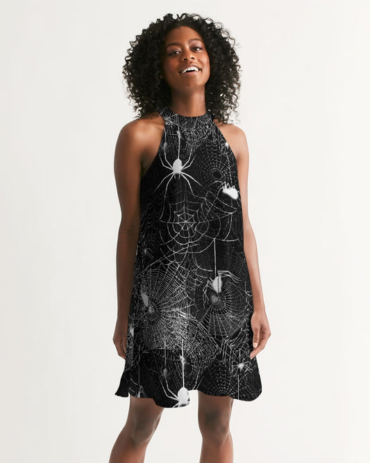Spider Webs Women's Halter Dress