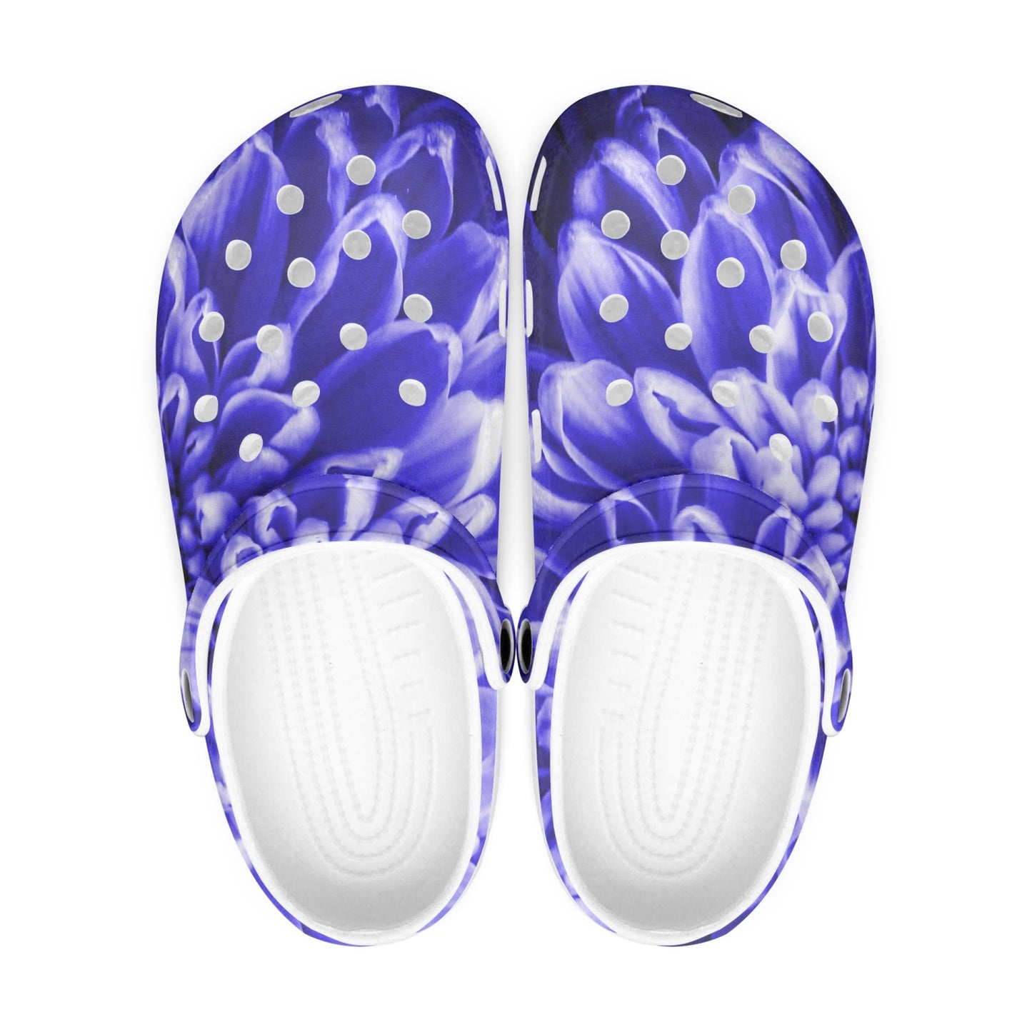 Blue Chrysanthemum 413. All Over Printed Clogs