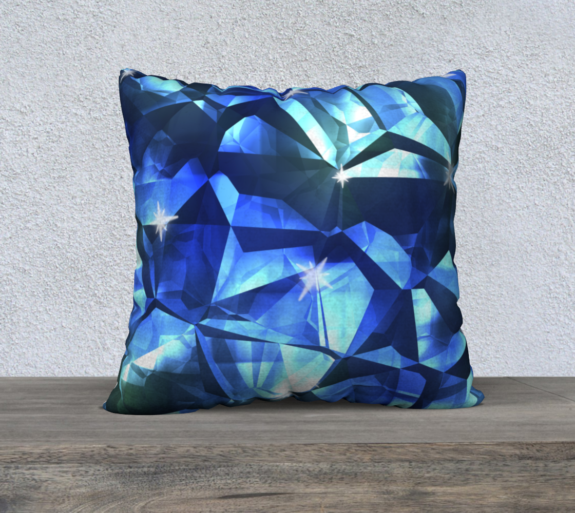 Blue Crystal Velveteen Pillow