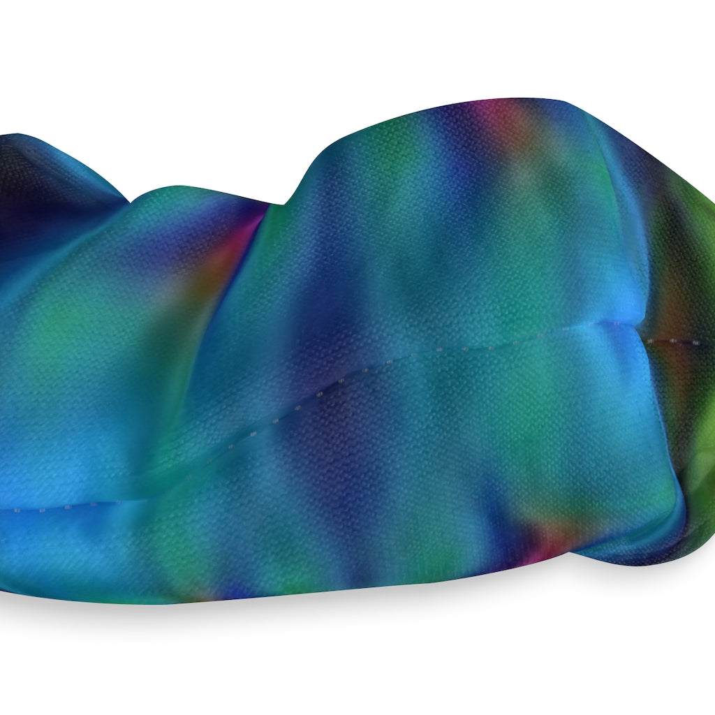 Blue and Green Kaleidoscope Scrunchie