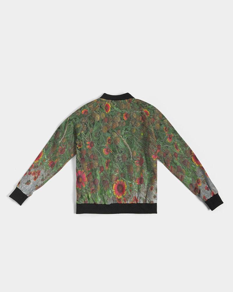 Orange Flower Garden Women's Bomber Jacket