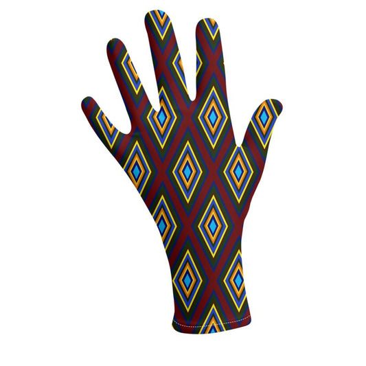 Red Green Diamonds Gloves