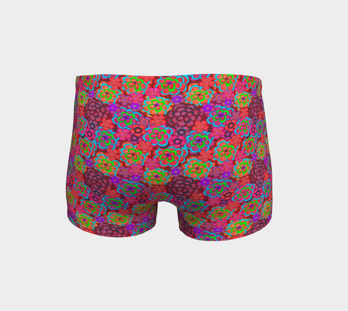 Pink Striped Flowers Shorts