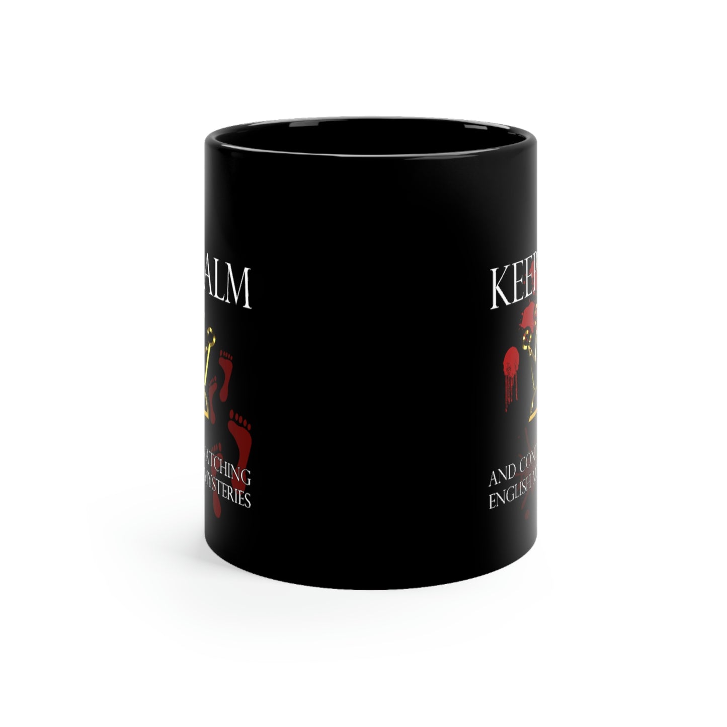 Keep Calm English Mystery Black mug 11oz