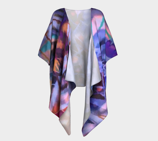 Coffee Cup Abstract Draped Kimono