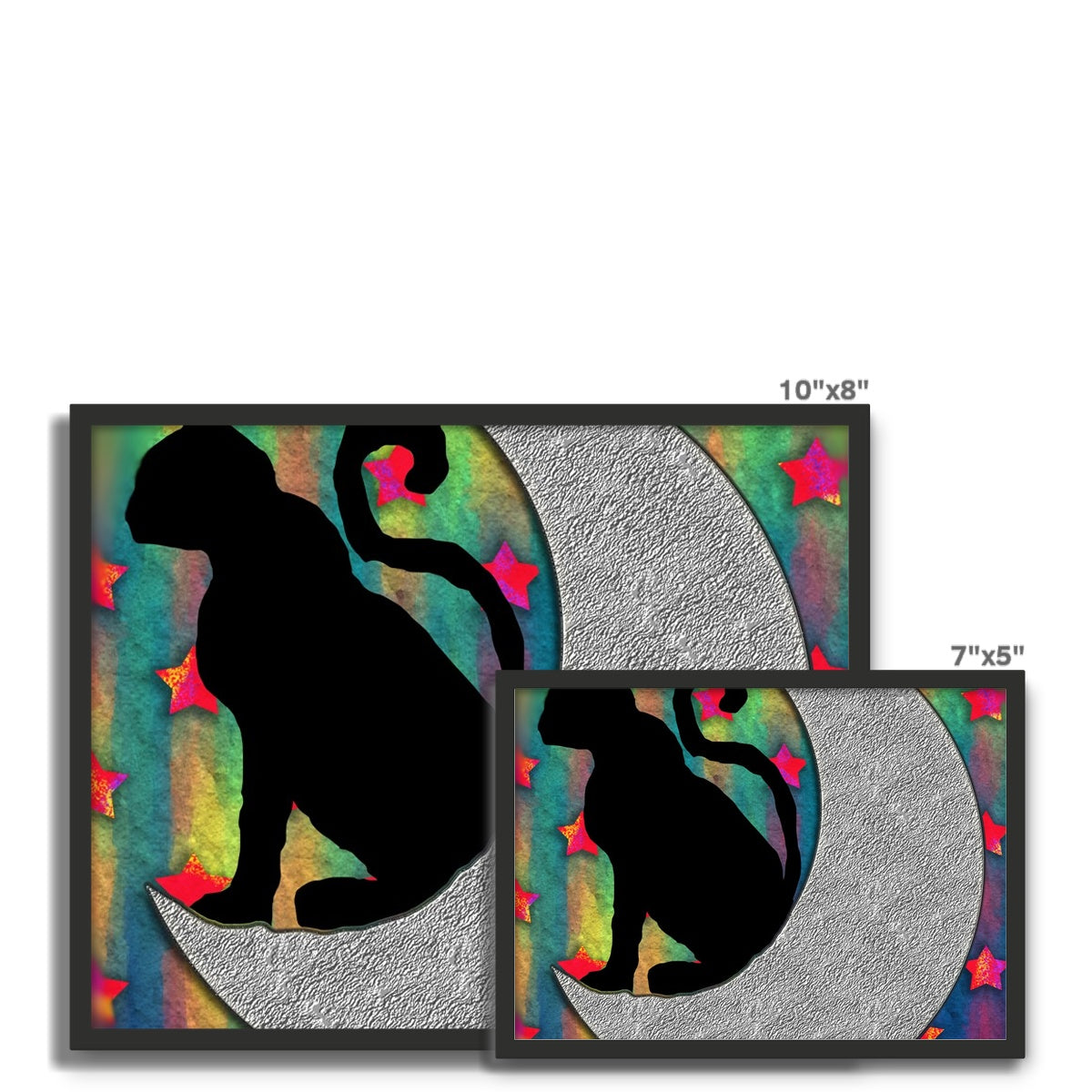Cat On A Moon Framed Photo Tile