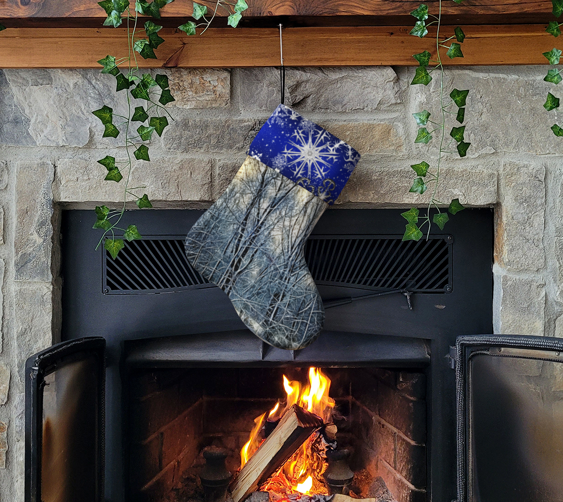 4 oclock Winter Landscape Holiday Stocking