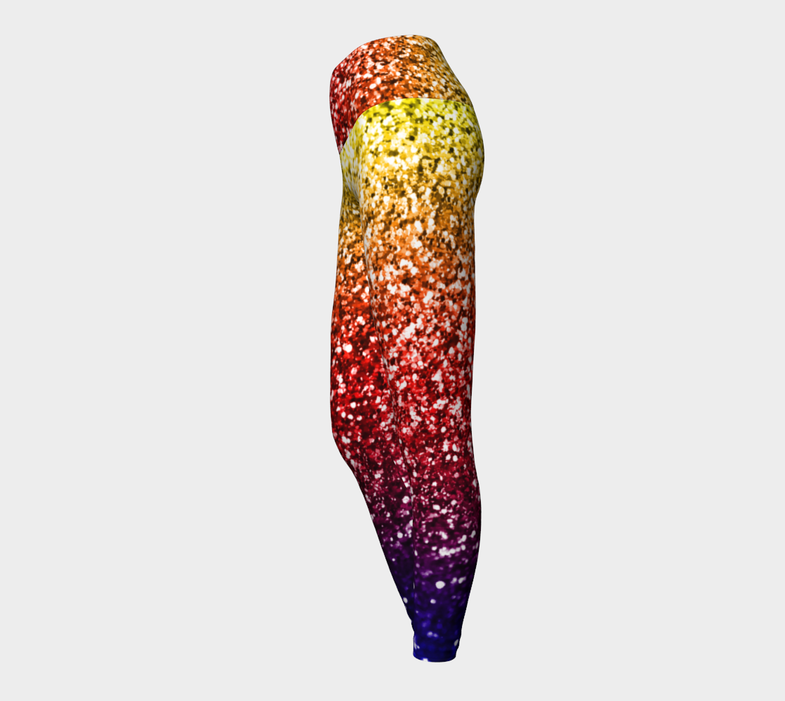 Rainbow Glitter Graphic Yoga Leggings