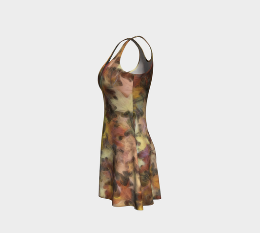 Light October Leaves Flare Dress