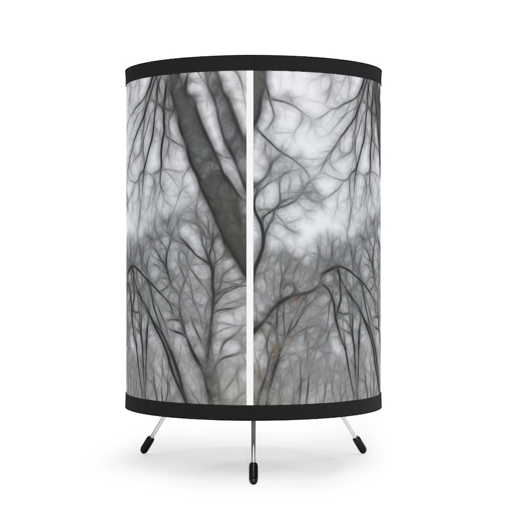 Calm Winter Tripod Lamp with High-Res Printed Shade, US\CA plug