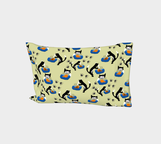 Cat and a Fishbowl Bed Pillow Sleeve