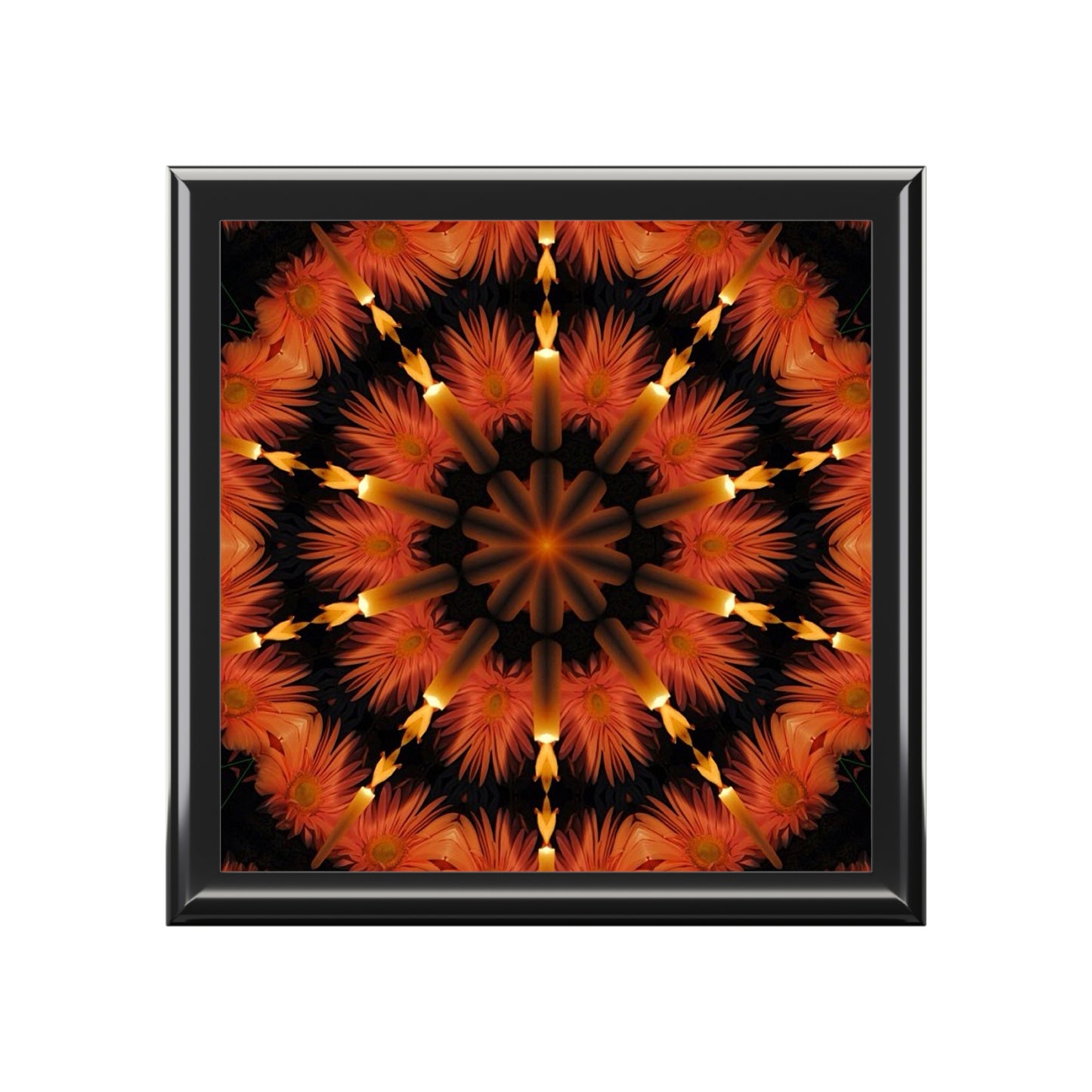 Candles and Flowers Kaleidoscope Jewelry Box