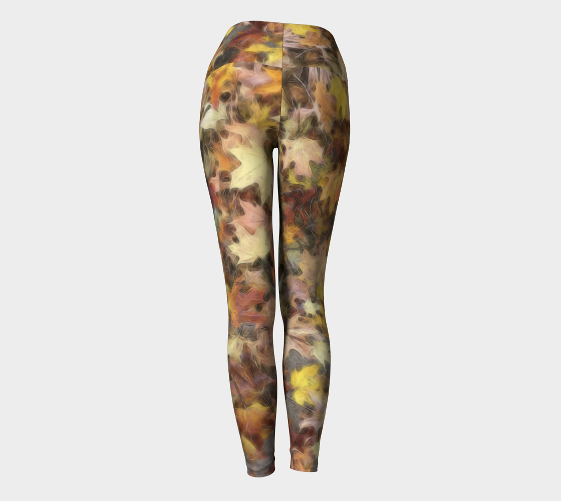 Light October Leaves Yoga Leggings