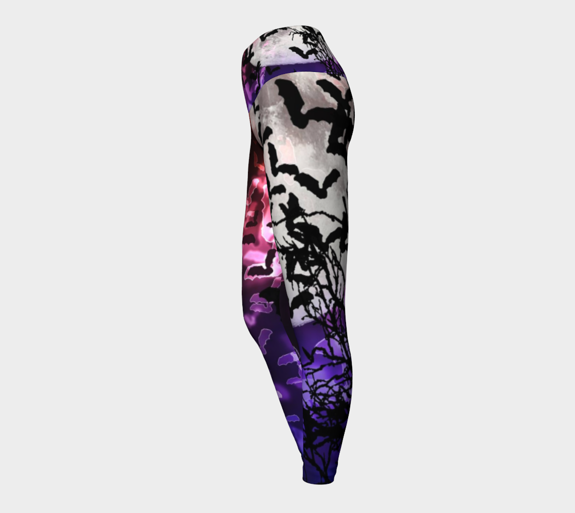 Bokeh Bats and Moon Yoga Leggings
