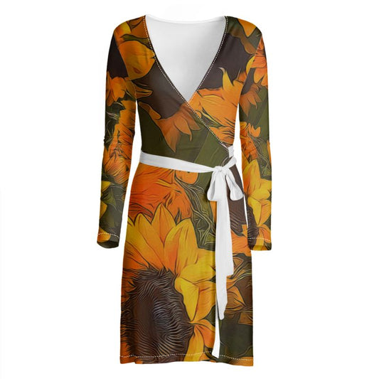 Sunflowers Wrap Dress