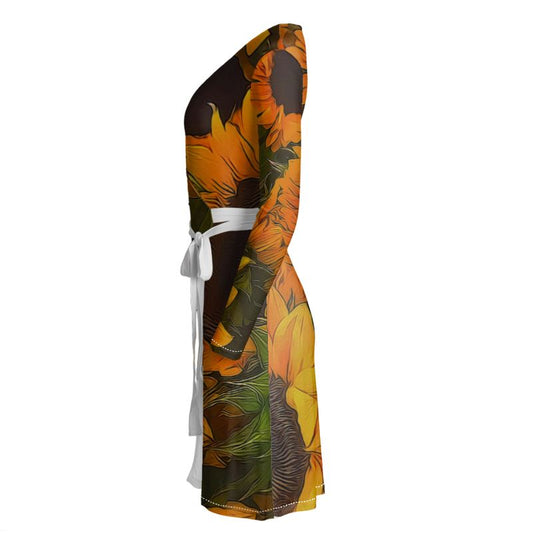 Sunflowers Wrap Dress