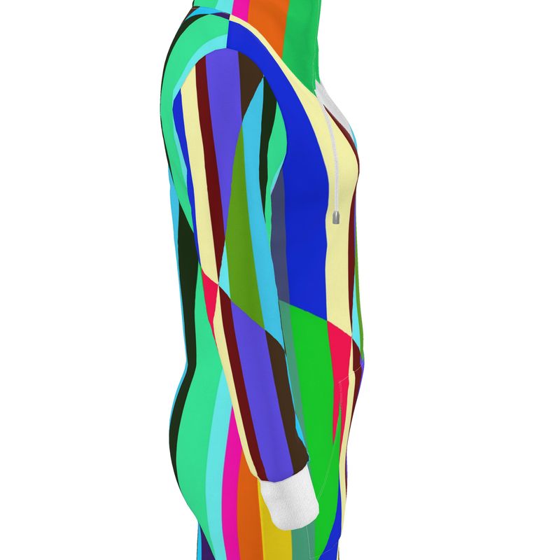 Stripes Interrupted Hoodie Dress