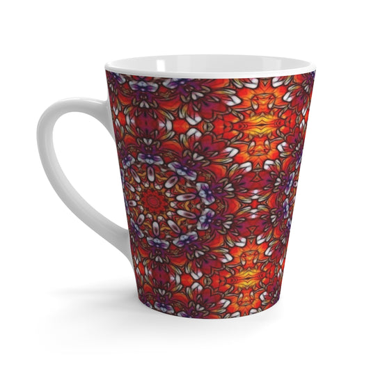 Red Orange Purple Kaleidoscope Latte mug