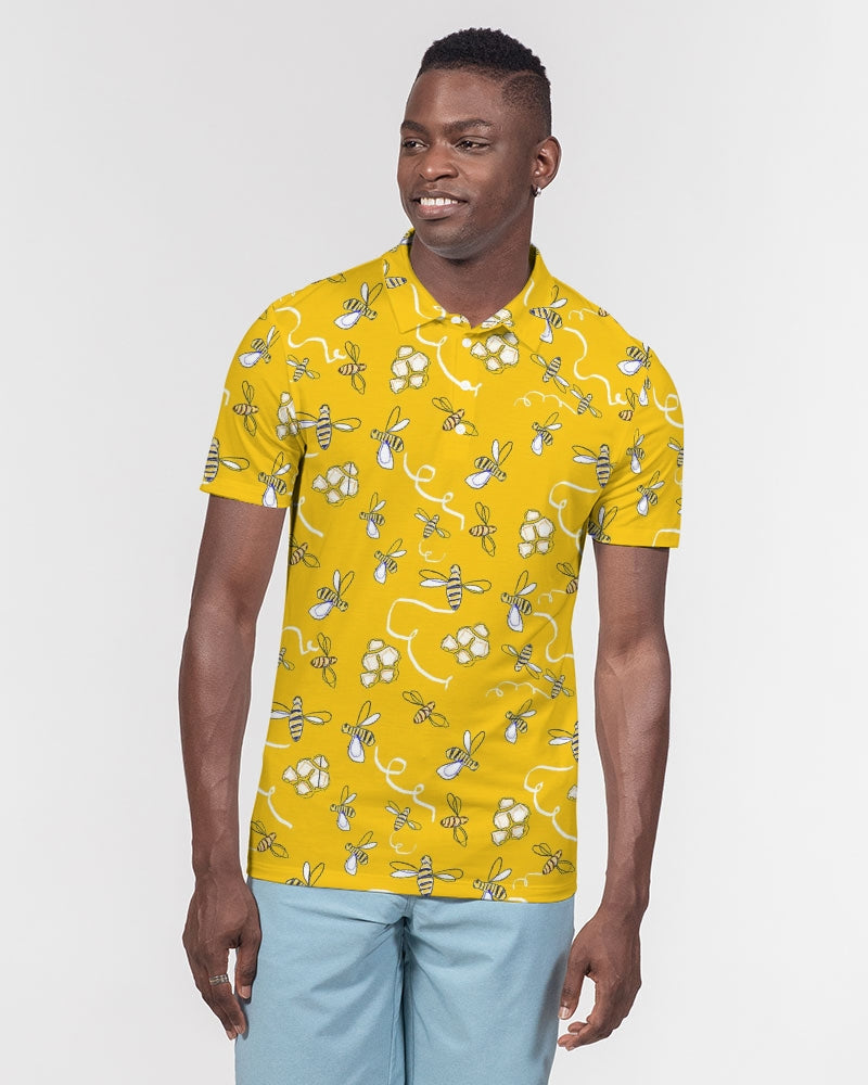Honey B ees Men's Slim Fit Short Sleeve Polo
