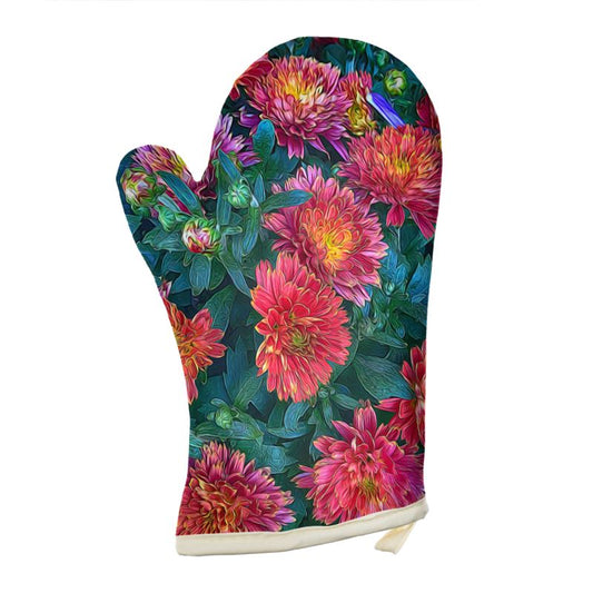 Warm Fall Mums Oven Gloves