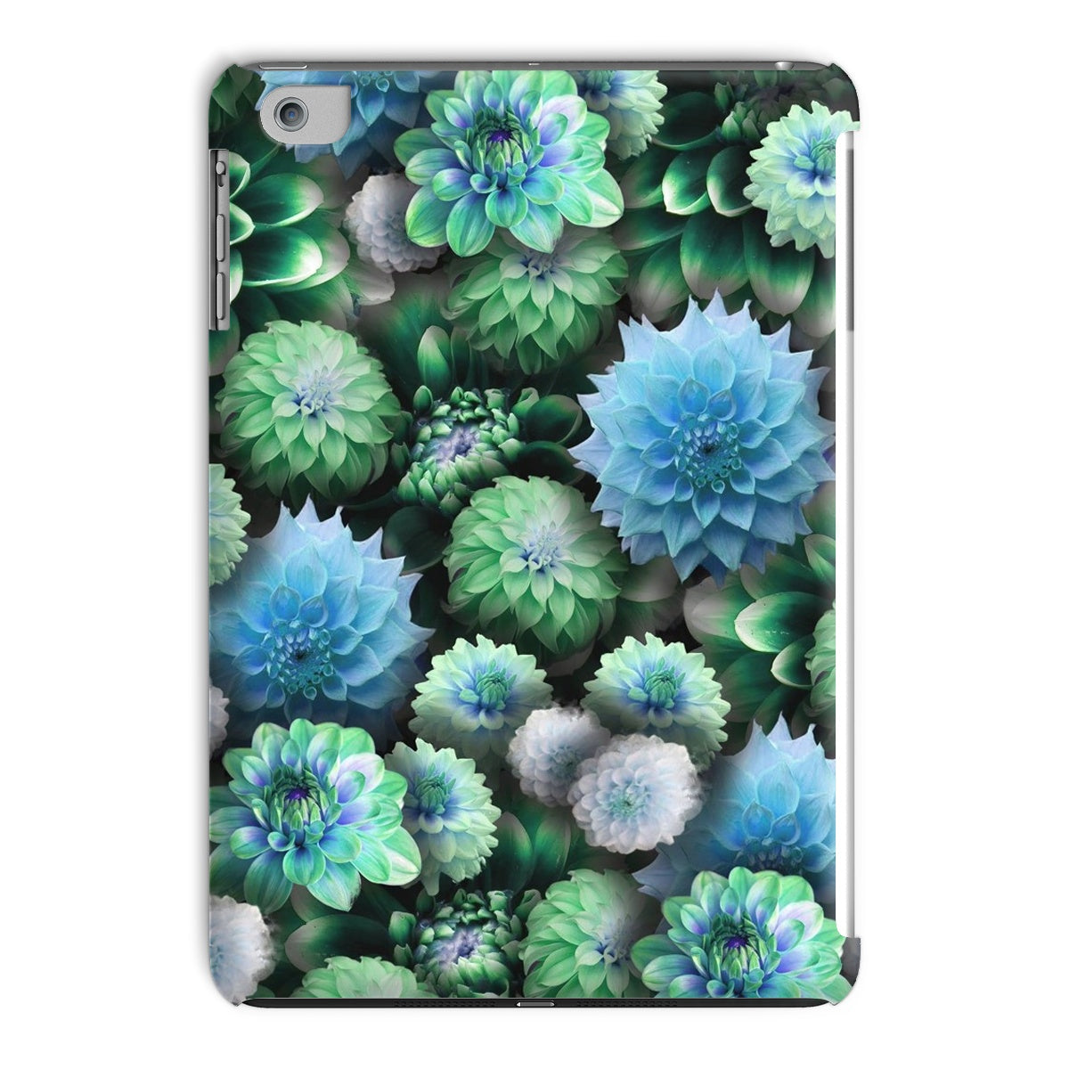Blue Green Dahlias Tablet Cases