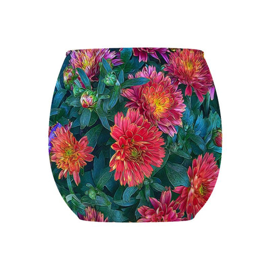 Warm Fall Mums Glass Tea Light Holder