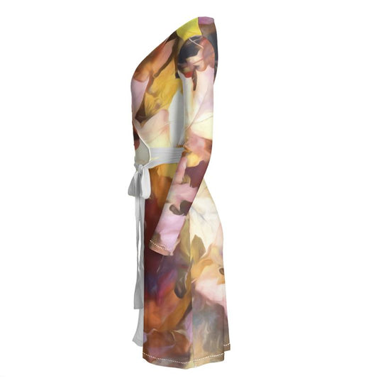 Bright Fall Leaves Wrap Dress