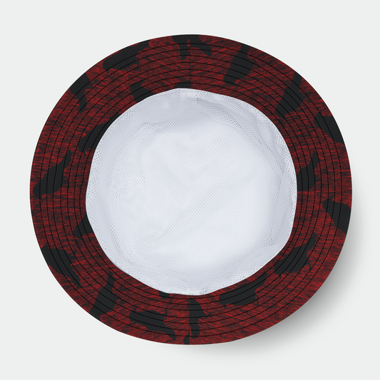 Ravens On Red Pattern Bucket Hat