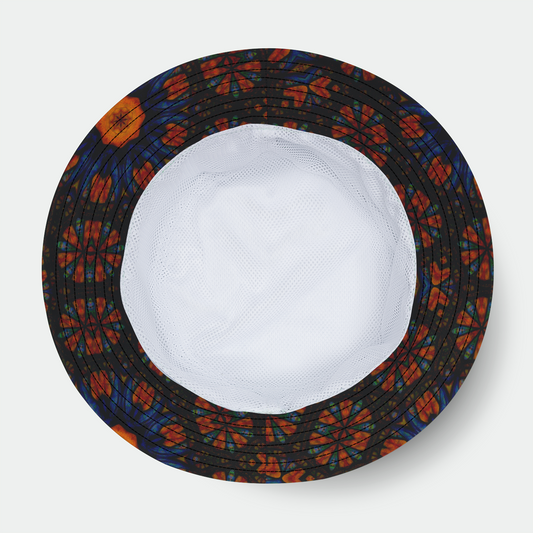 Blue Sketch Kaleidoscope Bucket Hat