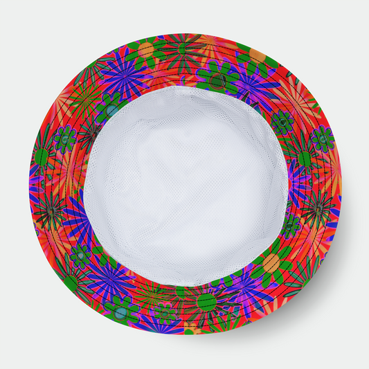 Orange and Purple Daisies Bucket Hat