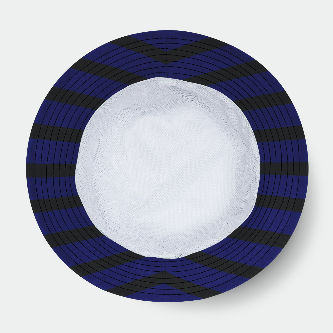 Fine Blue Stripe With Green Bucket Hat