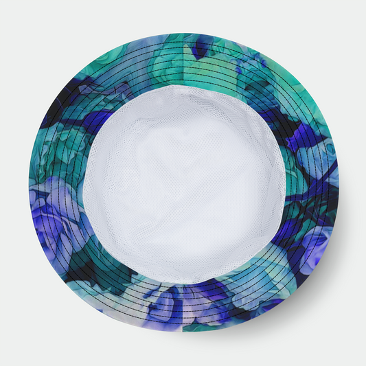 Aqua Flower Kaleidoscope Bucket Hat