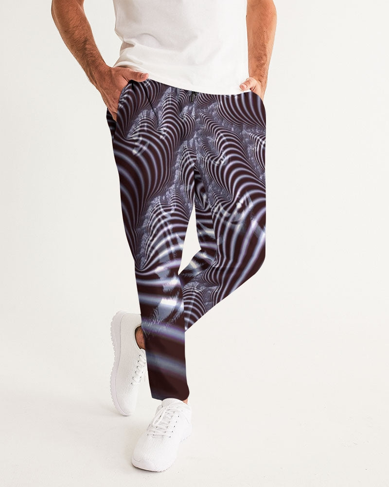 Black and White Spiral Fractal Men's Joggers