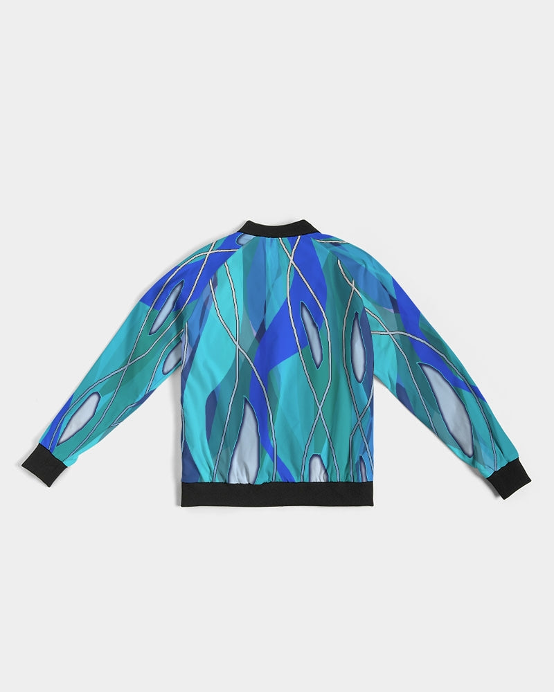 Wavy Blue Women's Bomber Jacket