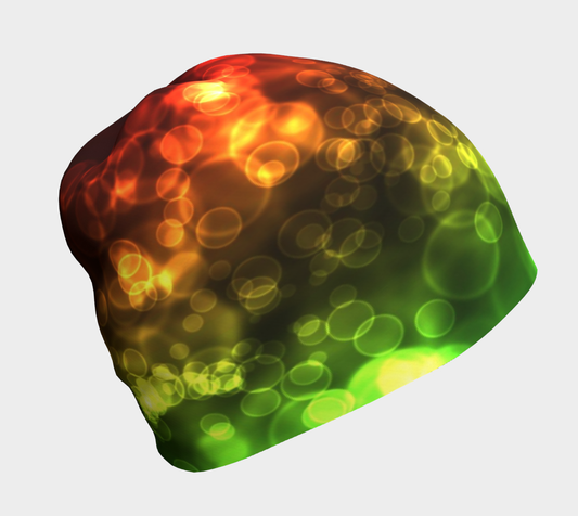 Red Green Bokeh Light Hat