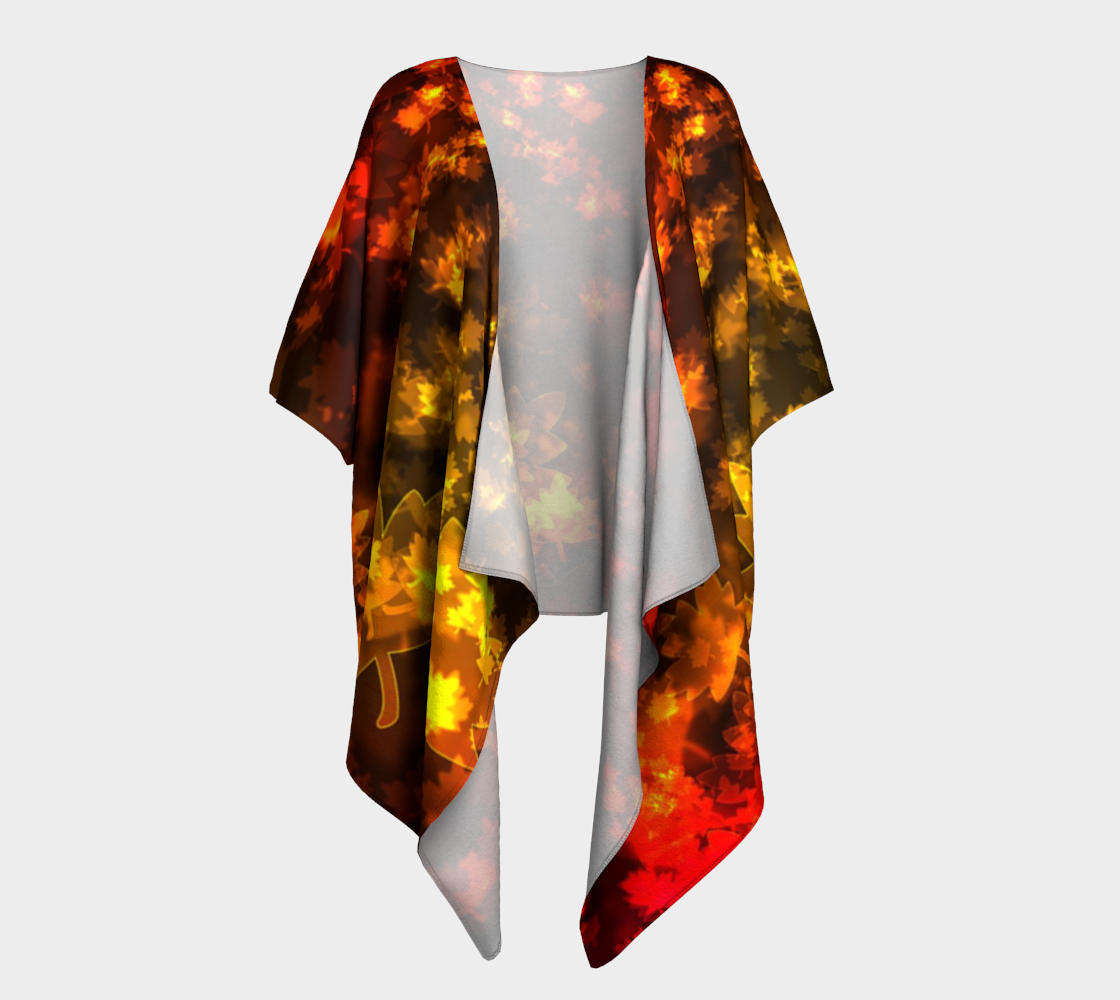 Fall Bokeh Leaves Draped Kimono