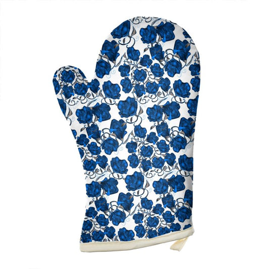 Blue Roses Oven Glove