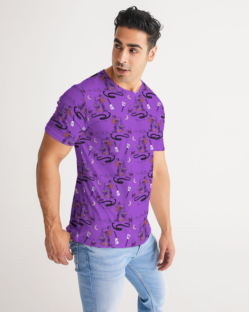Witch Cat Cauldron Pattern Men's Tee