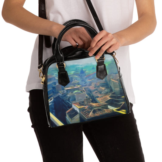 Vintage Travel The City Loves To Wake Shoulder Handbag