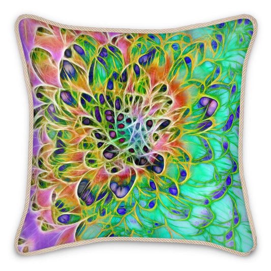 Abstract Chrysanthemum Silk Cushion