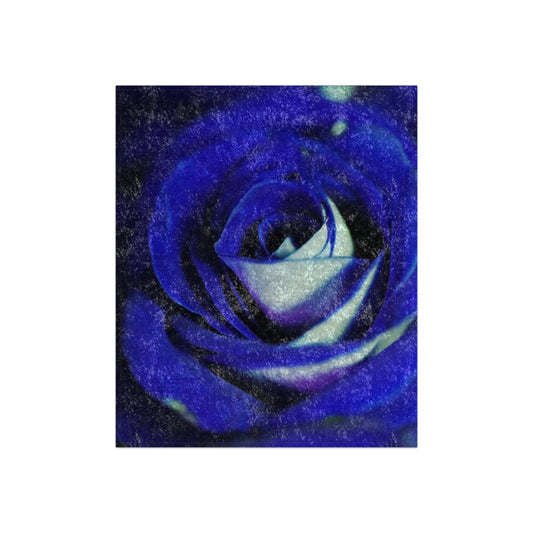 Blue Rose Crushed Velvet Blanket