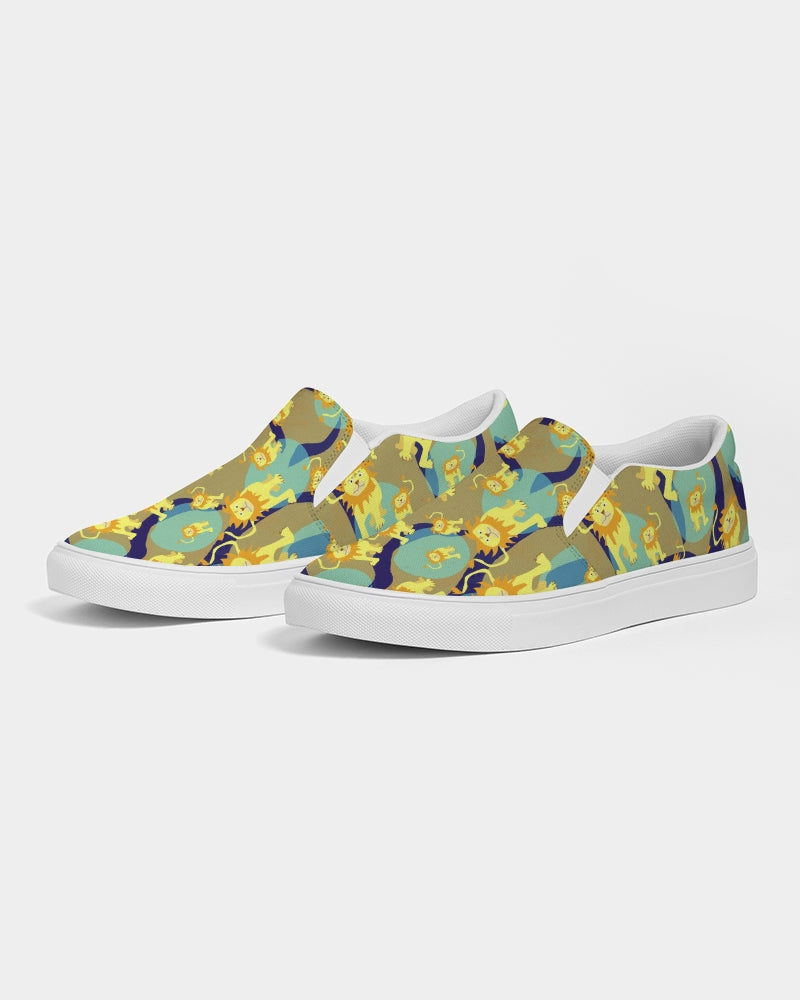 Lion Pattern Women's Slip-On Canvas Shoe