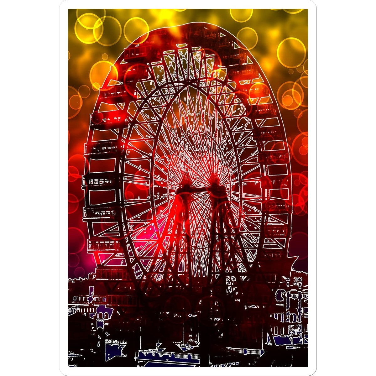 Bokeh Light Ferris Wheel Sticker
