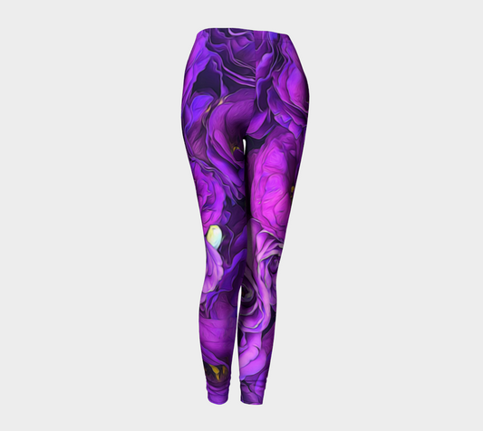 Purple Lisianthus Flowers Leggings