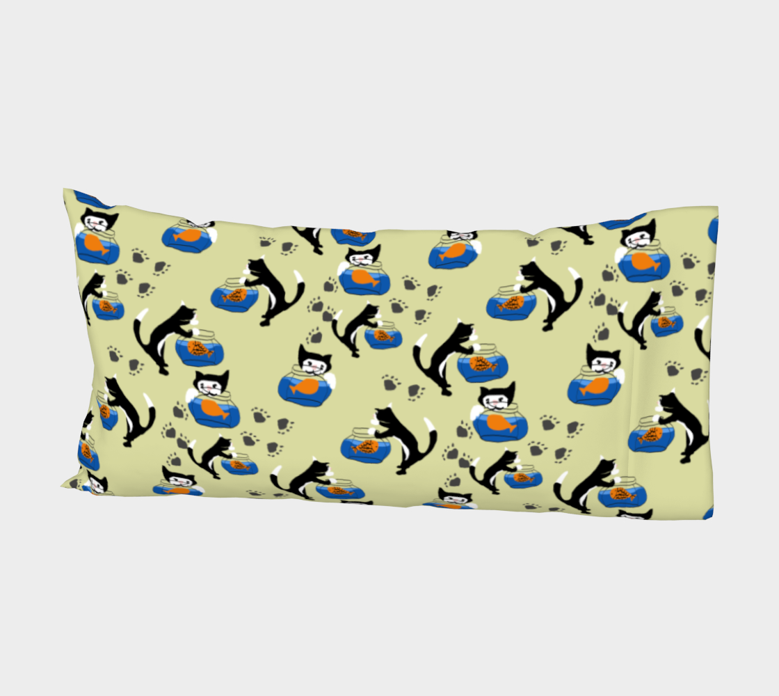 Cat and a Fishbowl Bed Pillow Sleeve