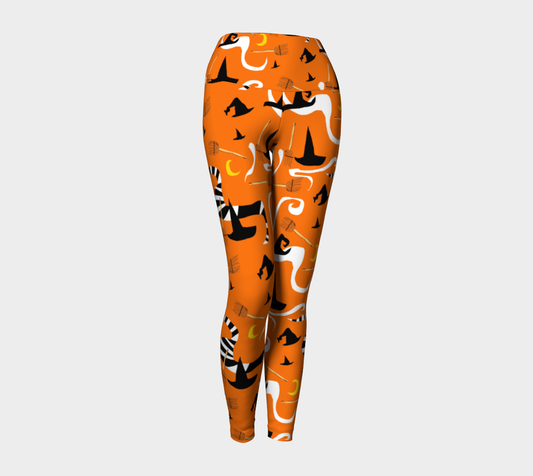Witches Hats and Brooms Yoga Leggings