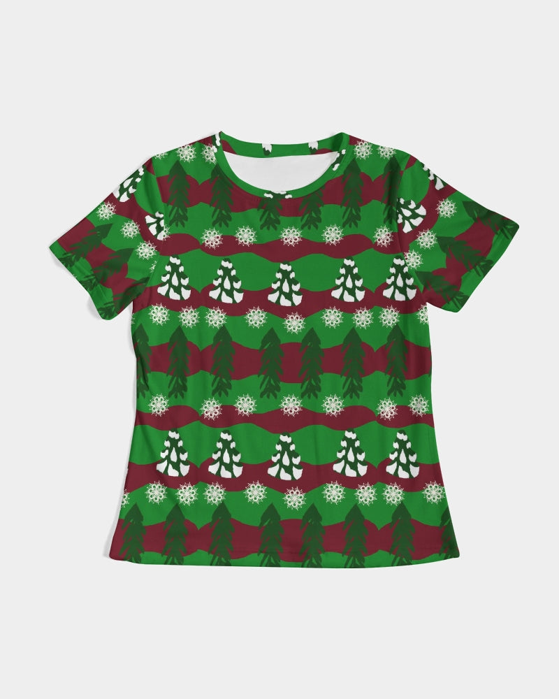 Snowy Evergreen Pattern Women's Tee